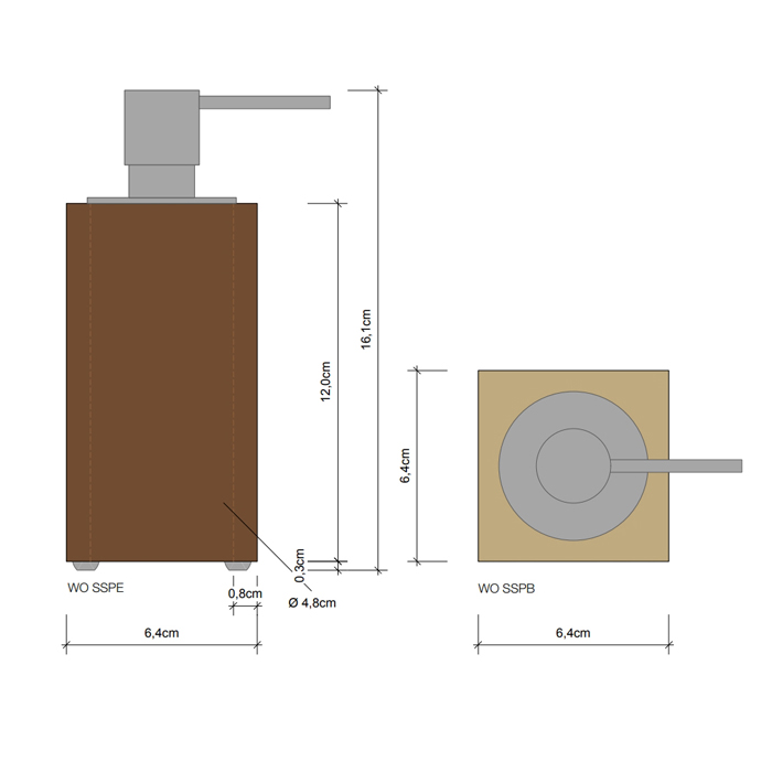 Decor Walther Wood SSP Дозатор для мыла, настольный, цвет: темный ясень