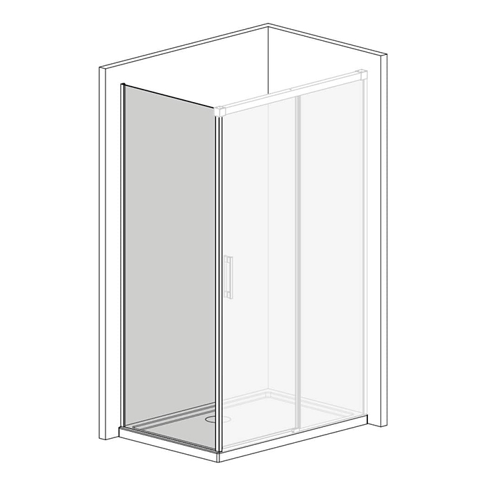 Radaway Idea Боковая стенка 90см, стекло прозрачное, покрытие Easy Clean, профиль: черный