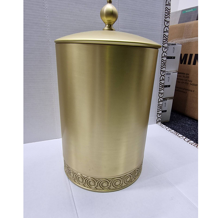 3SC Bally Ведро Ø22х30см., с крышкой, ручка Zar, цвет: Matt Satin Brass
