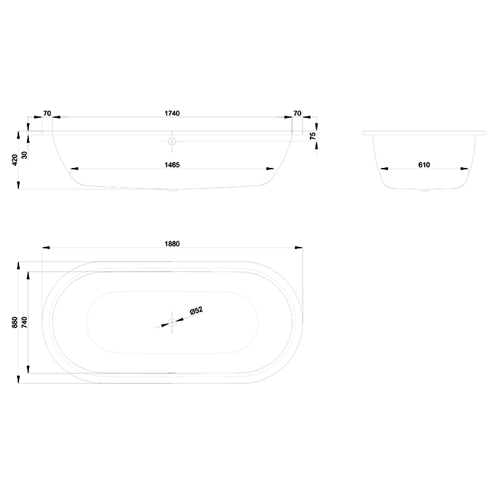 Bette Starlet Flair Oval Ванна 188х88х42см, с шумоизоляцией, с самоочищающимся покрытием Glaze Plus, цвет: белый