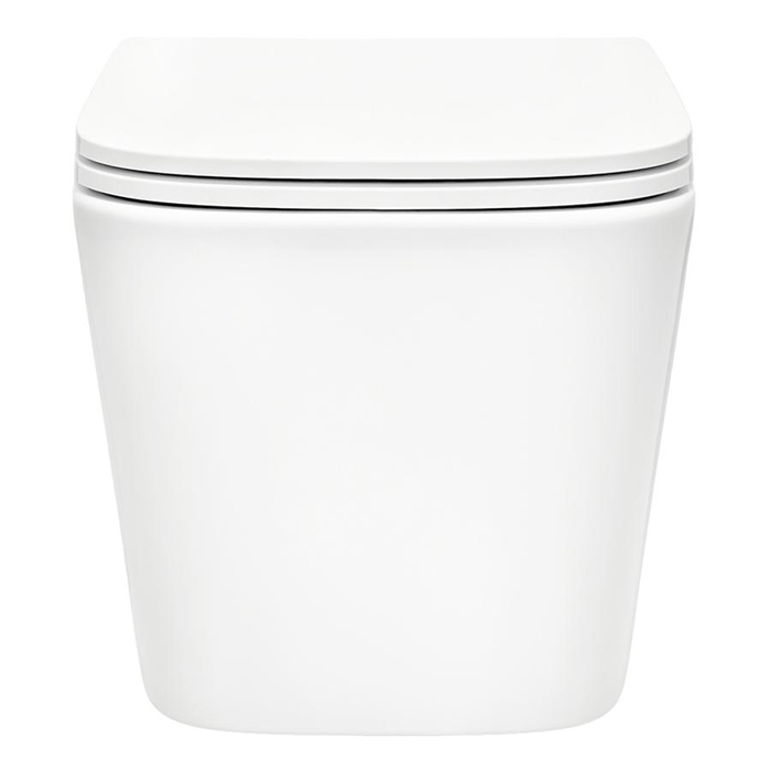 TECEspring S Комплект: Унитаз подвесной Regular, безободковый, смыв Torando flush, сиденье Slim с микролифтом и быстрым снятием, цвет: белый