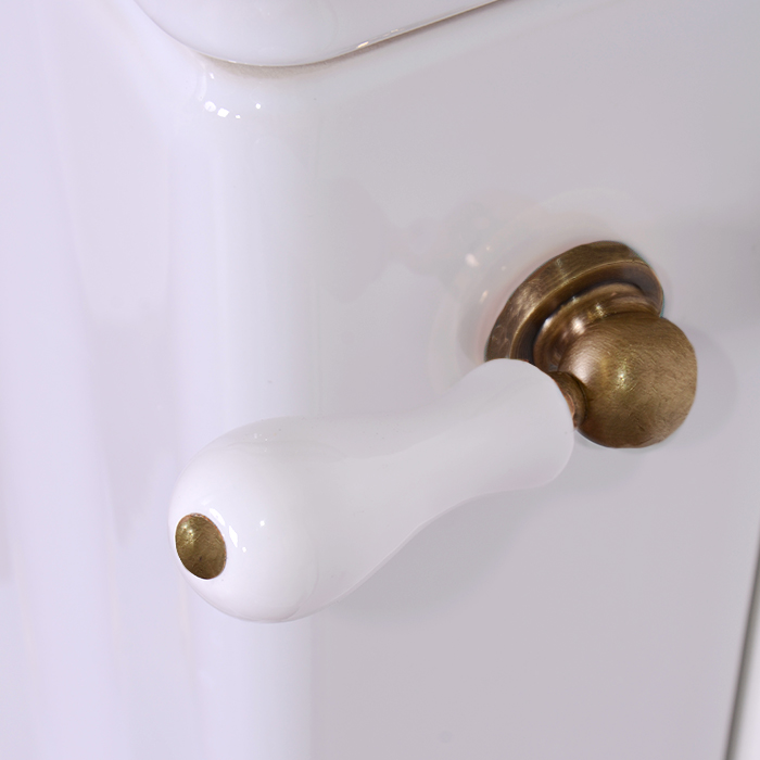 Kerasan Waldorf Унитаз 65х37см., приставной, c низким бачком, ручкой смыва справа, цвет: белый/бронза