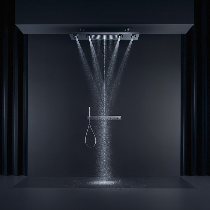 Axor Shower Heaven Душевая система с термостатом, ручным душем и подсветкой, цвет: хром