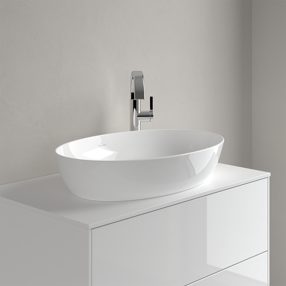 Villeroy&Boch Artis Раковина овальная 61x41x13см, без перелива, CeramicPlus, цвет альпийский белый