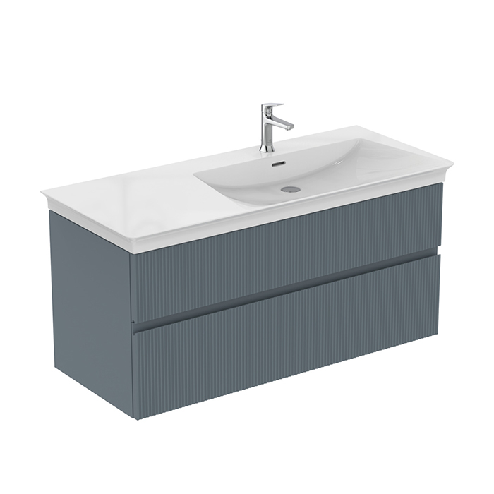 Ideal Standard Finesse Тумба с раковиной 120x50см, подвесная, DX, 2 ящика, 1 отв., цвет: пепельно-голубой матовый