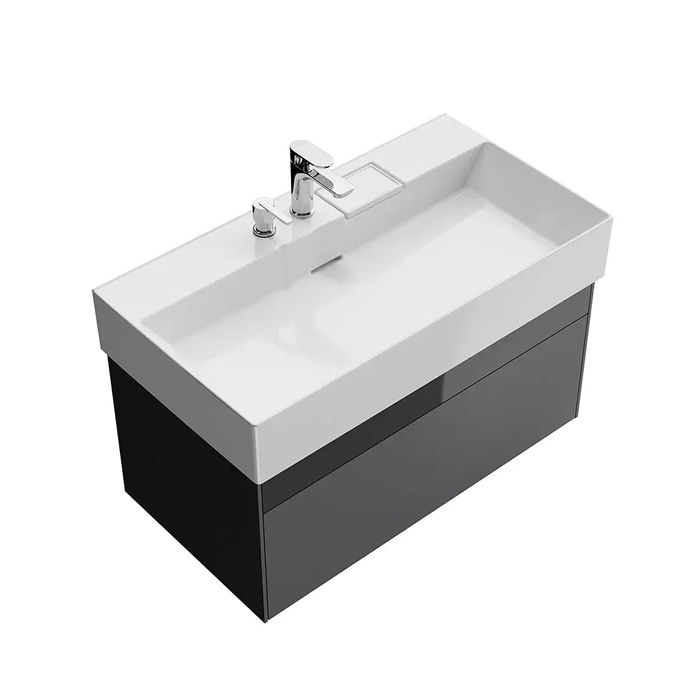 Kerama Marazzi Logica Тумба подвесная 86.8x46x40.3см., 2 ящика, цвет: стальной серый