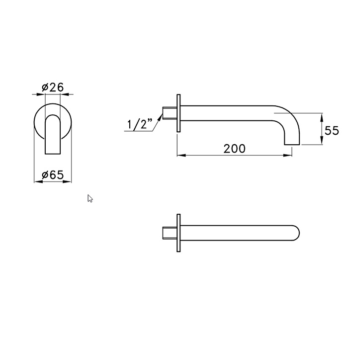 Stella Sirius Излив 20см., настенный, цвет: хром