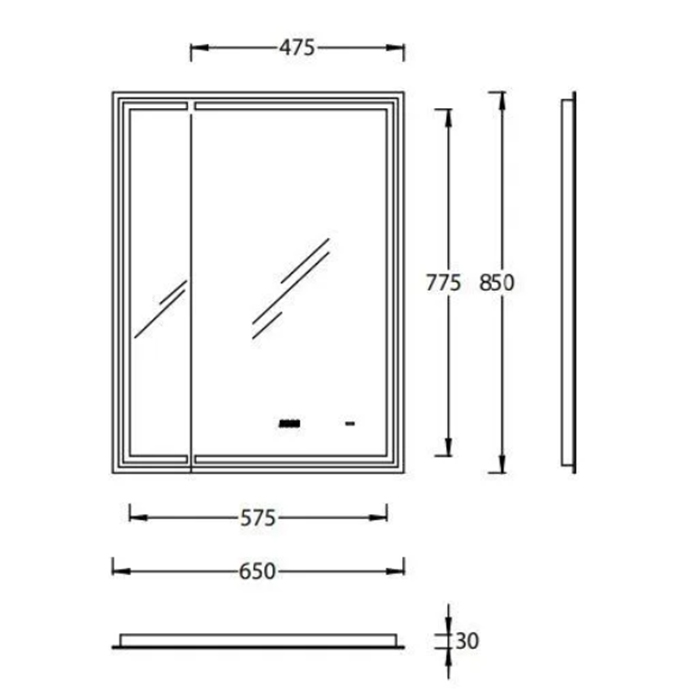 Kerama Marazzi Tecno Зеркало 65х85см., с поворотной дверцей, подсветкой и функцией антизапотевание