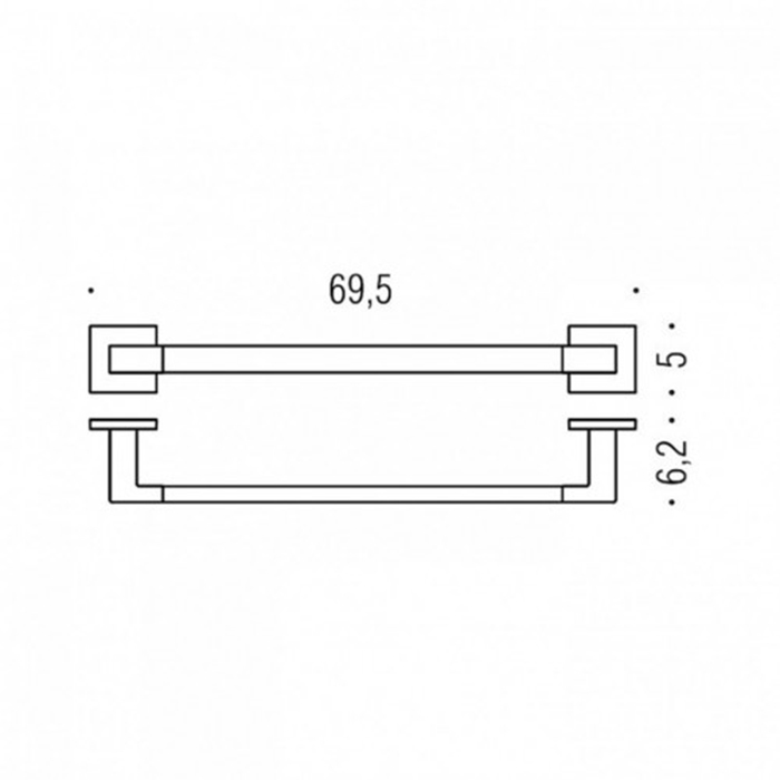 Colombo Basic Q Полотенцедержатель 69.5см, цвет: черный матовый