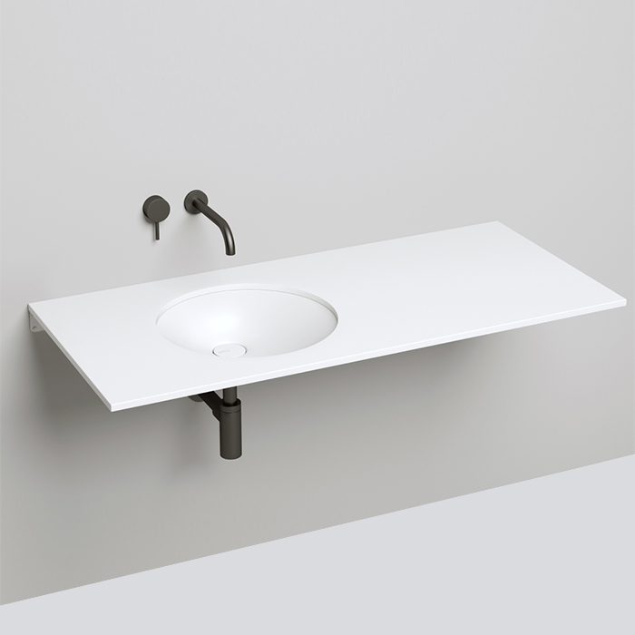 Salini Marea Раковина врезная снизу 42х42х12.8cм, без отв., без перелива, S-Stone, цвет: белый матовый