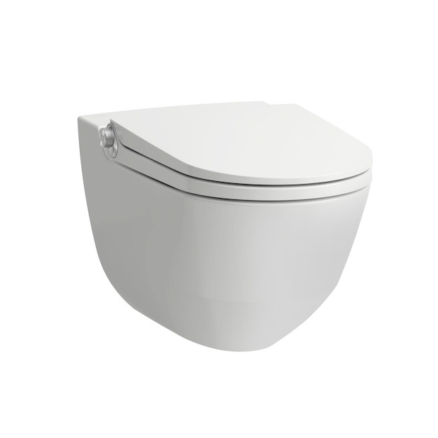 Laufen Cleanet Riva Унитаз-биде подвесной 60х39.5х40.5см, безободковый, пульт управления, с сиденьем, покрытие LCC, цвет: белый матовый