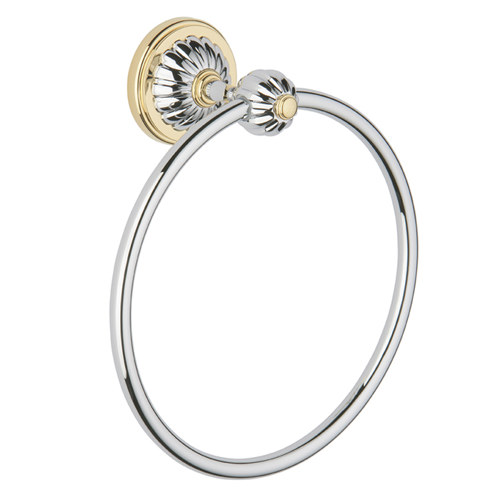 THG  Mandarine metal Полотенцедержатель-кольцо 18см., подвесной, цвет: хром/золото