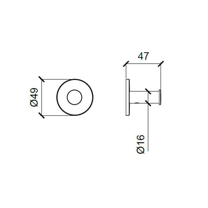 Almar Крючок 4.9x4.7см, цвет: оружейный металл брашированный PVD