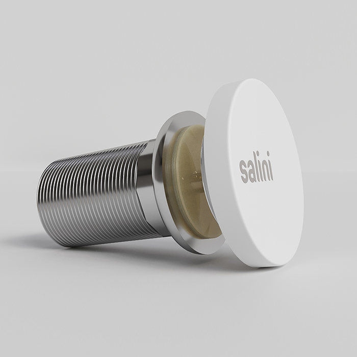 Salini D502 Донный клапан для раковины "Up&Down", S-Sense, цвет: белый глянцевый