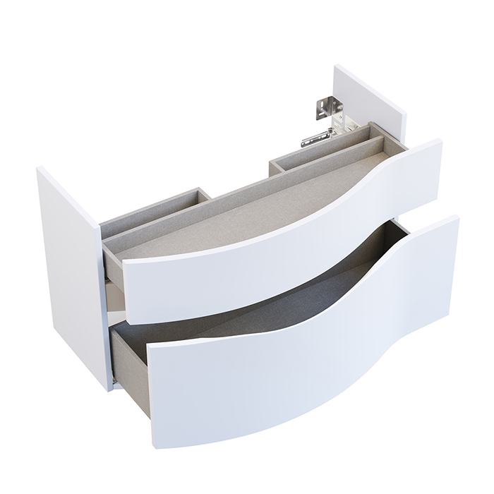 Kerama Marazzi Riva Тумба подвесная 100см, левая, с раковиной, цвет: белый матовый