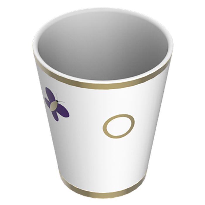 THG CAPUCINE MAUVE DECOR OR Чашка керамическая, настольная, декор золото/лиловый, цвет: белый