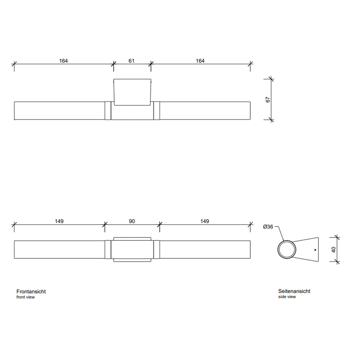 Decor Walther Line 20 Светильник для зеркала 4x6.5x39см, 2x G9max. 60W, цвет: хром