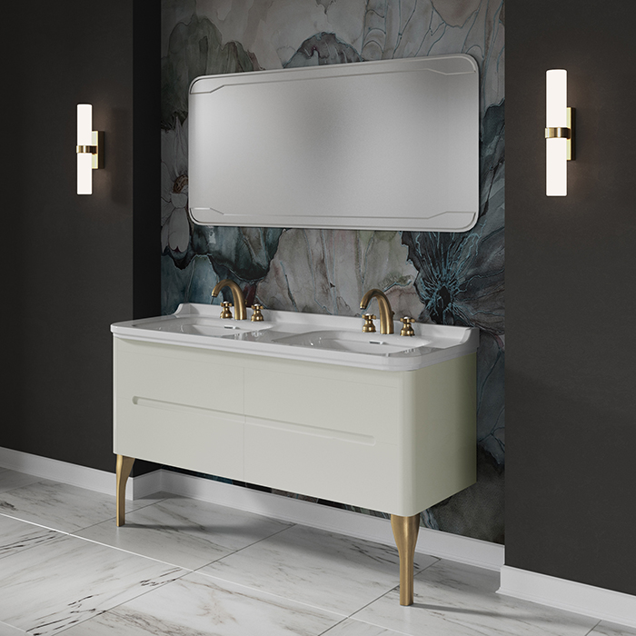 Kerasan Waldorf Комплект подвесной/напольной мебели 150см,  с 4 ящиками, цвет: белая матовая ваниль