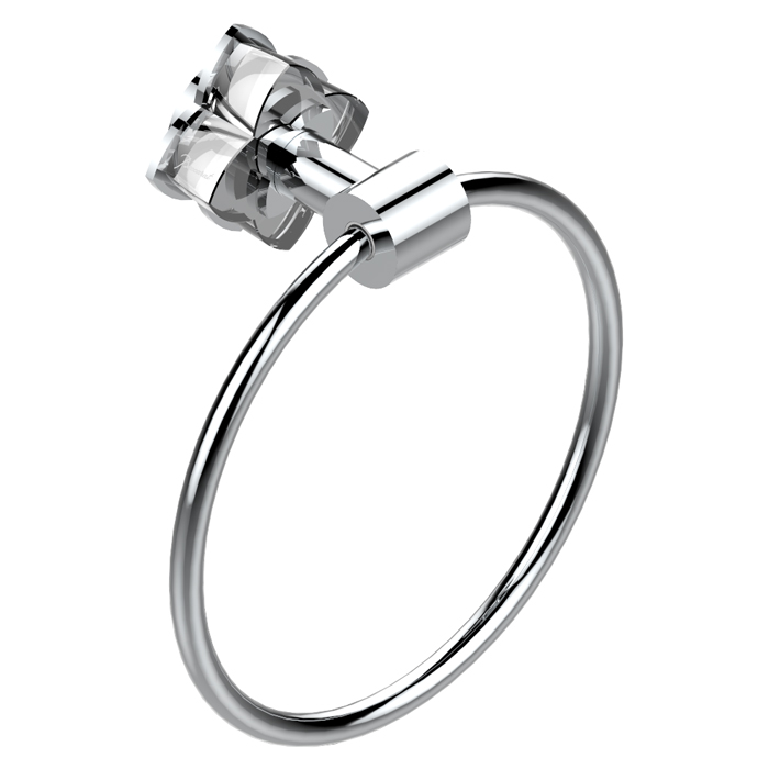 THG Pétale de cristal clair Полотенцедержатель - кольцо 18см., подвесной, цвет: хром/прозрачный хрусталь