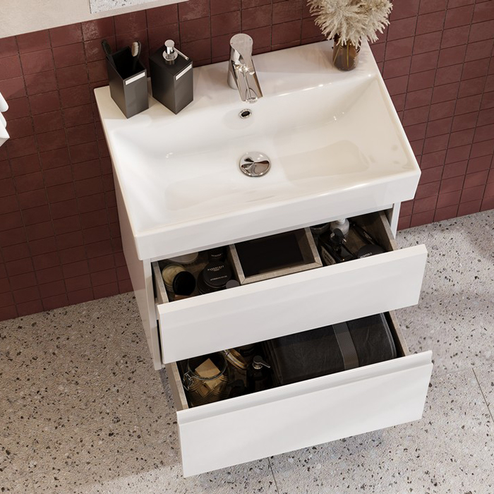 Roca Oleta Тумба подвесная 60х37х54см, с 2 ящиками, цвет: белый матовый 