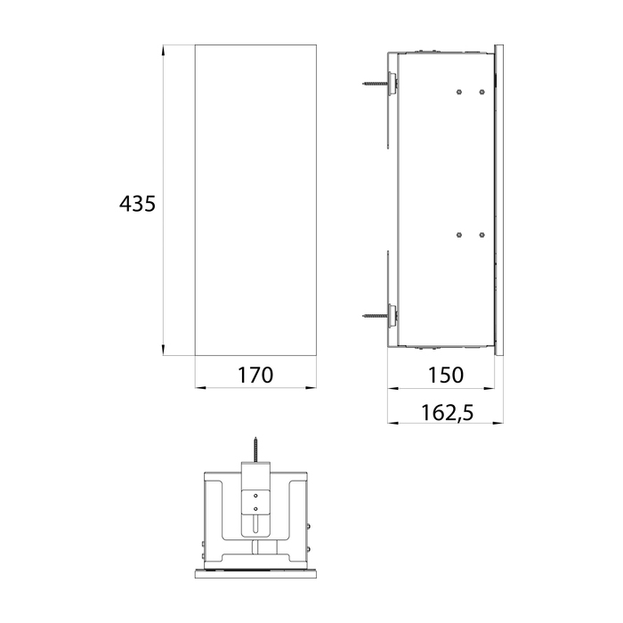 EMCO Asis Pure Модуль для унитаза встраиваемый, ершик для унитаза, дверь левая, цвет: серый