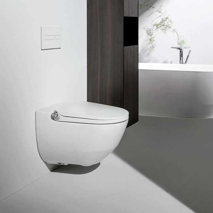 Laufen Cleanet Riva Унитаз-биде подвесной 60х39.5х40.5см, безободковый, пульт управления, с сиденьем, покрытие LCC, цвет: белый матовый