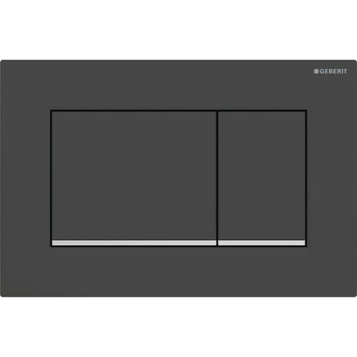 Geberit Sigma20 Клавиша для двойного смыва, квадратная, цвет: черный матовый/хром 