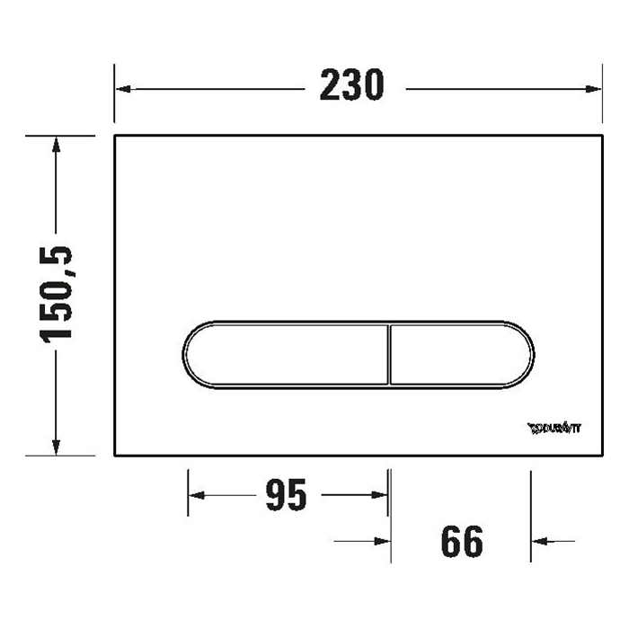 Duravit DuraSystem Beta 100 Клавиша смыва для унитаза, пластик, цвет: черный матовый 