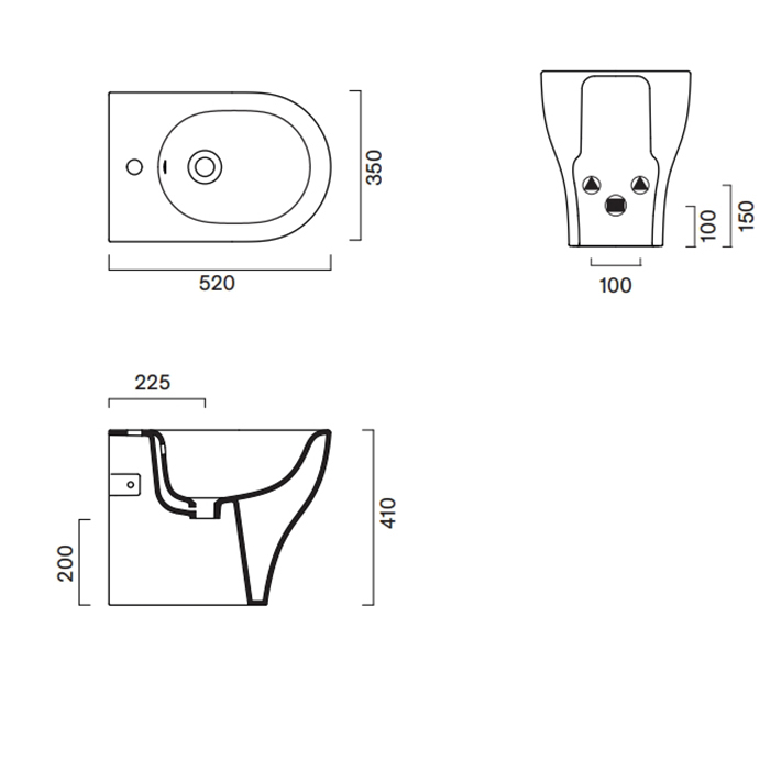 Catalano Sfera Биде напольное 52x35см ECO , с 1 отв., цвет: белый глянцевый