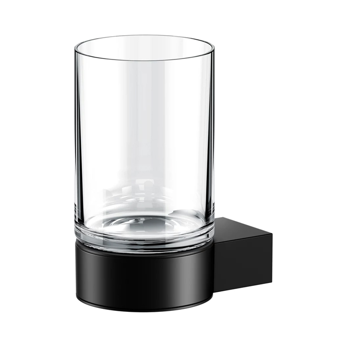 Keuco Plan Стакан, подвесной, хрустальный, цвет: прозрачный/черный матовый