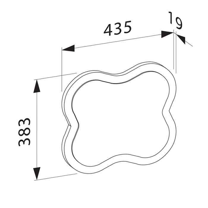 Laufen Florakids Зеркало 435x21x383 мм, «цветок», цвет: красный