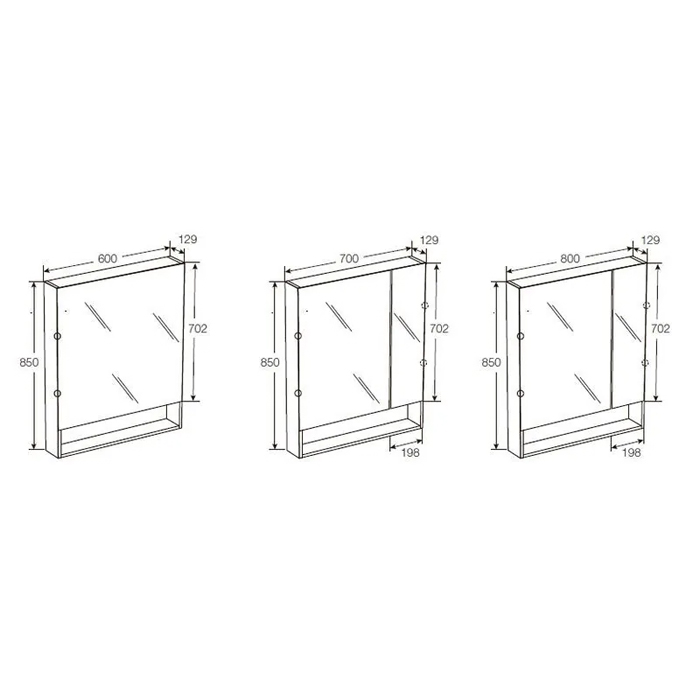 Roca The Gap Original Зеркальный шкаф 80x12.9x85см, с LED-светильником, блоком с розеткой, цвет: белый матовый 