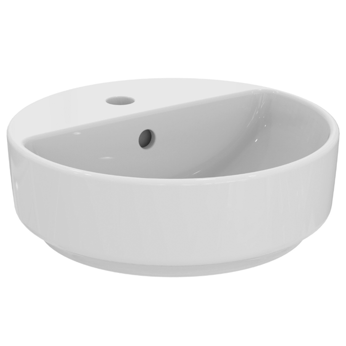 Ideal Standard i.life Раковина 40х40х13см., накладная, 1 отв., с переливом, без крепежа, цвет: белый глянцевый