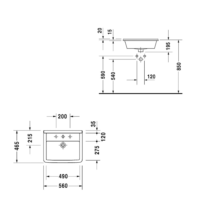 Duravit  Starck III Раковина 56x46 см, 1 отв., цвет: белый