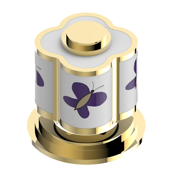 THG CAPUCINE MAUVE DECOR OR Вентиль смесителя для ванны, декор золото/лиловый, цвет: полированное золото