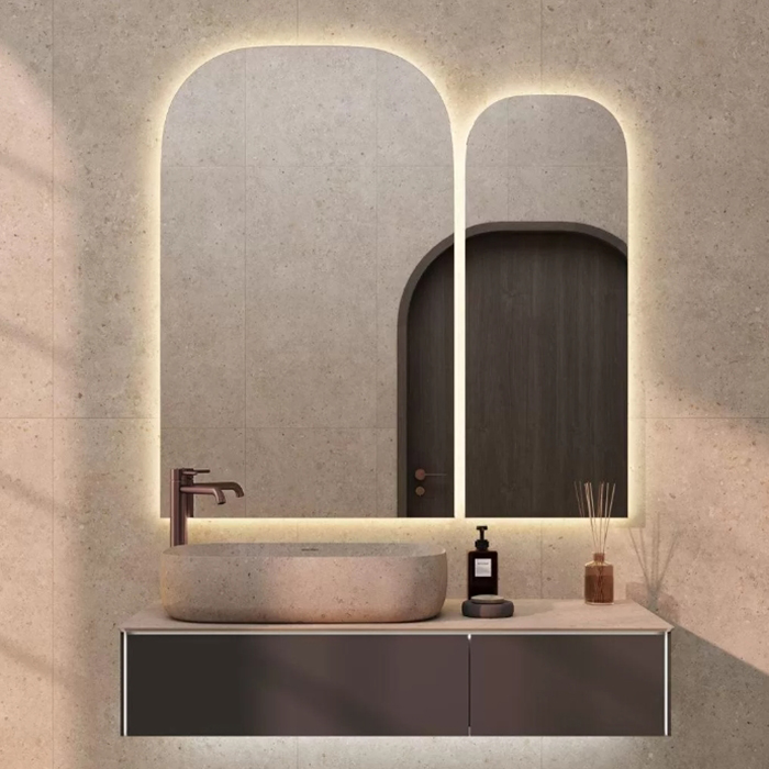 Kerama Marazzi Vetrata Зеркало  R 72х115.5см., сенсор со сменой цвета подсветки и антизапотеванием