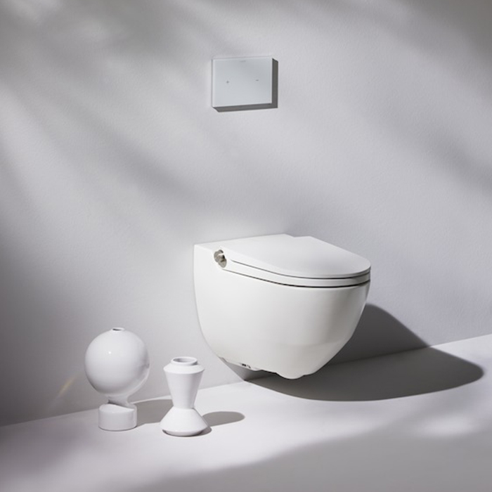 Laufen Cleanet Riva Унитаз-биде подвесной 60х39.5х40.5см, безободковый, пульт управления, с сиденьем, покрытие LCC, цвет: белый матовый