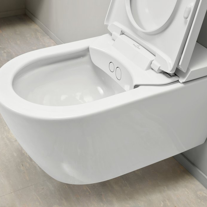 Villeroy&Boch Viclean Унитаз-биде подвесной 38.5х59.5х40см., CeramicPlus, цвет: альпийский белый