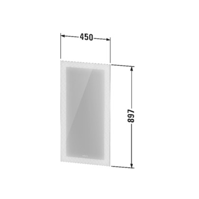 Duravit Starck 1 Зеркало с LED-подсветкой, 1 сенсорный выключатель справа внизу 33Вт 89.7x45x4.5см