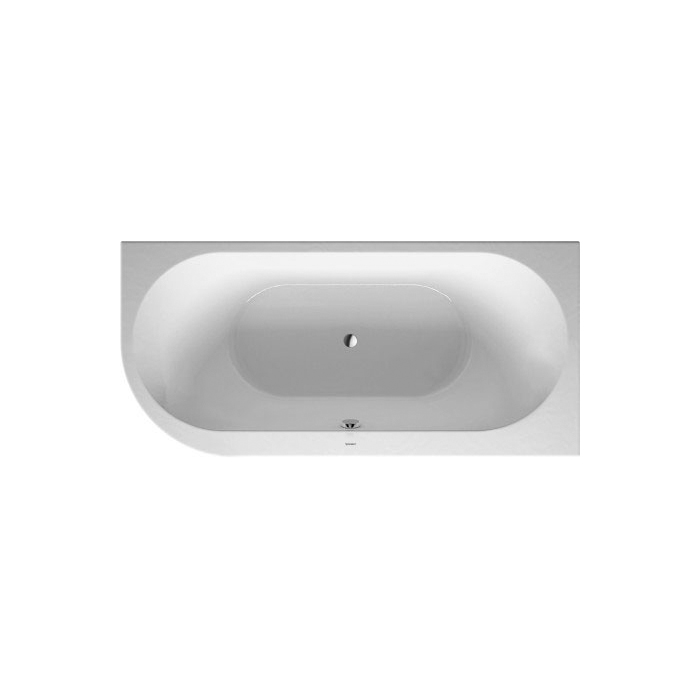 Duravit Darling New  Ванна 190х90x60см, пристенная, акриловая, угол справа, с панелью и ножками,с 2 наклонами для спины, цвет: белый