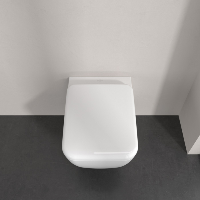 Villeroy&Boch Skyla Унитаз подвесной 37x53см, безободковый, смыв Tornado, сиденье SoftClosing, цвет: альпийский белый
