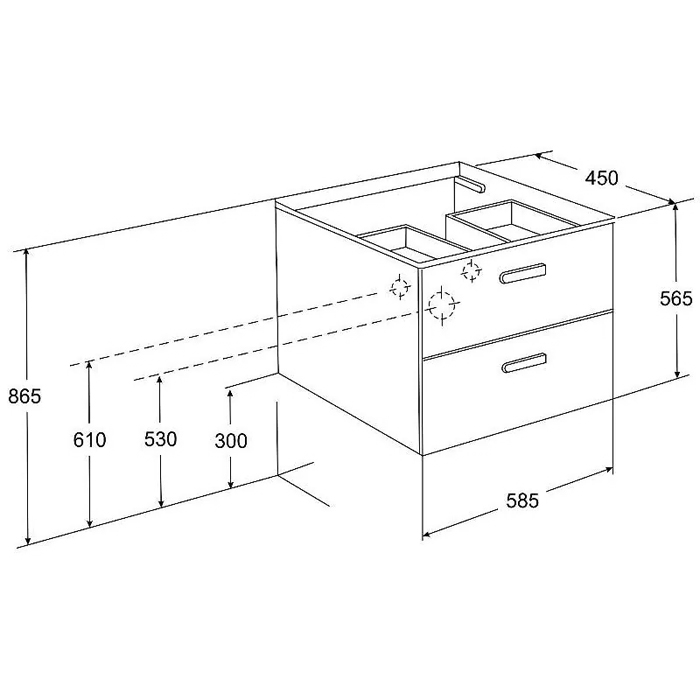 Roca Victoria Nord Тумба подвесная 60x45x55см., с 2 ящиками, цвет: белый