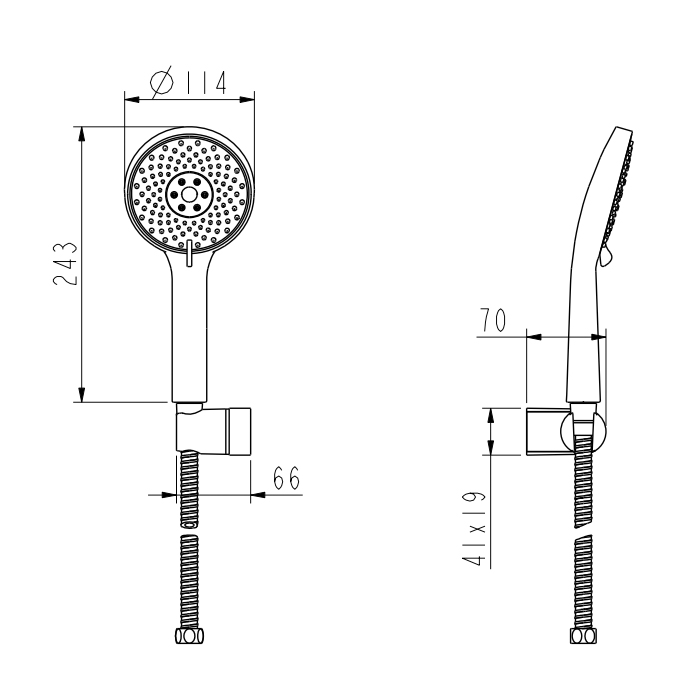 NEMO Душевой гарнитур, настенный, цвет: брашированное золото