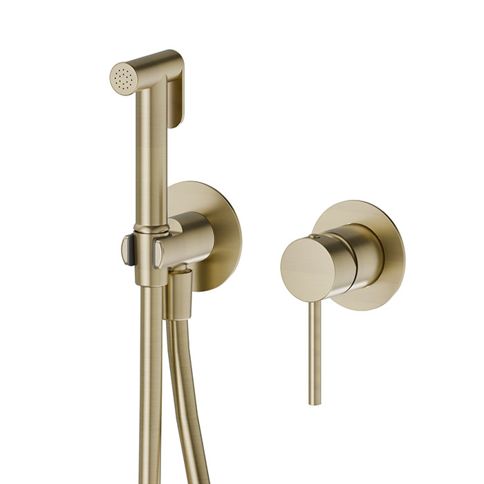 Newform Shut Off Гигиенический душ, внешняя часть, цвет: PVD brushed pale gold