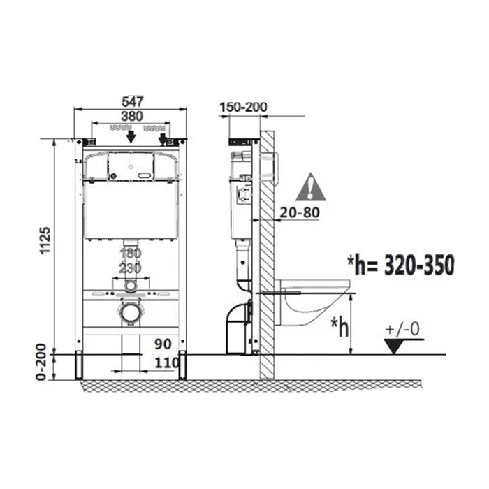 Roca Meridian Унитаз подвесной 36x48x40см., Rrimless, с инсталляционной системой, сиденье с крышкой дюропласт, без кнопки, цвет: белый