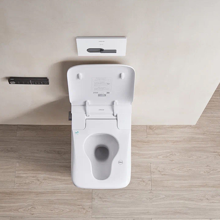 Arrow Glacier Унитаз Smart с функцией биде, 41x60см, подвесной, безободковый, клавиша смыва, цвет: белый