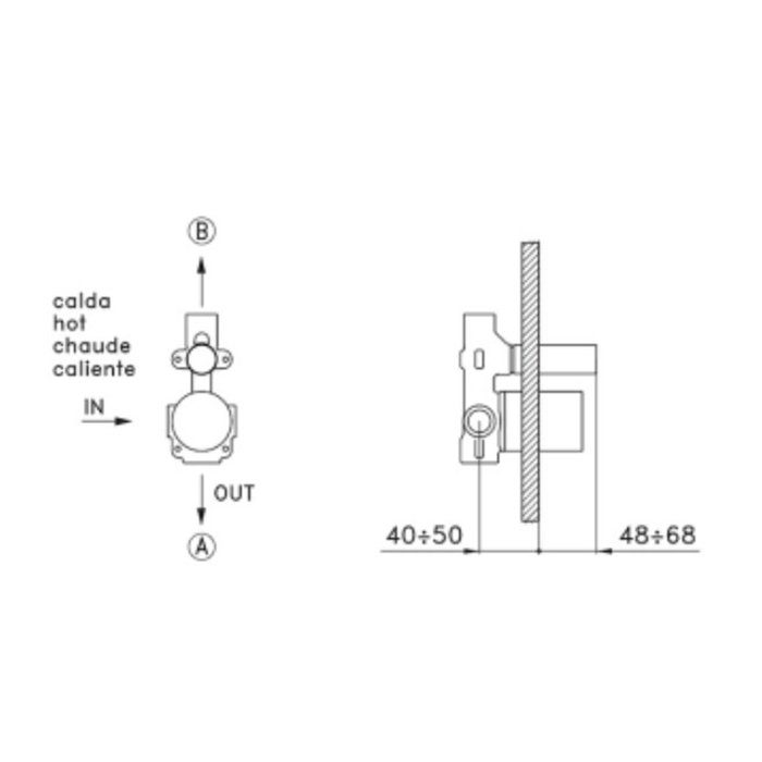 Stella Completamenti Встраиваемая часть однорычажного смесителя для ванны/душа