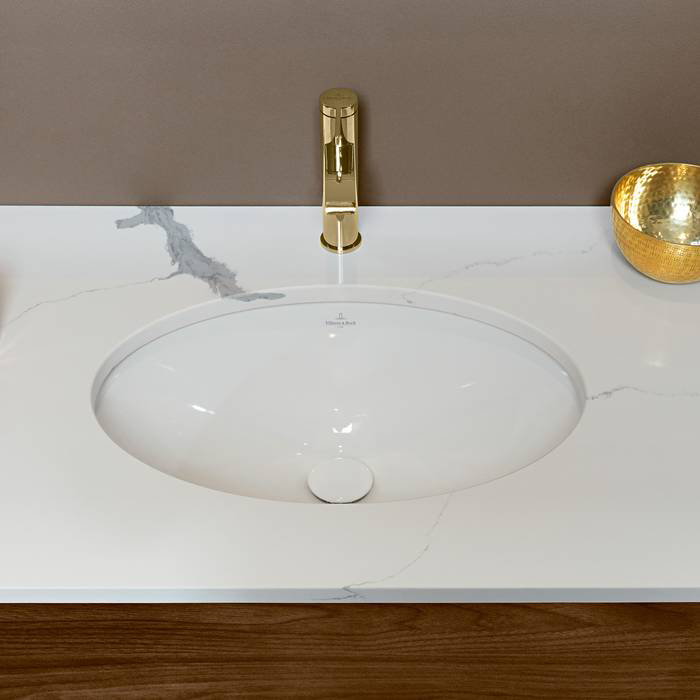 Villeroy&Boch Evana Раковина 50х35х22см., без отв., встраиваемая под столешницу, с переливом, с крепежом, цвет: альпийский белый