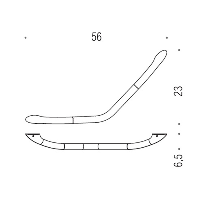 Colombo Units Поручень для ванны изогнутнутый 56x23см, цвет: хром