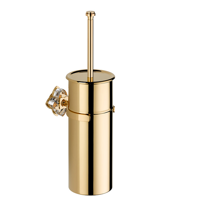 THG Pétale de cristal clair Ёршик для туалета, подвесной, цвет: золото/прозрачный хрусталь